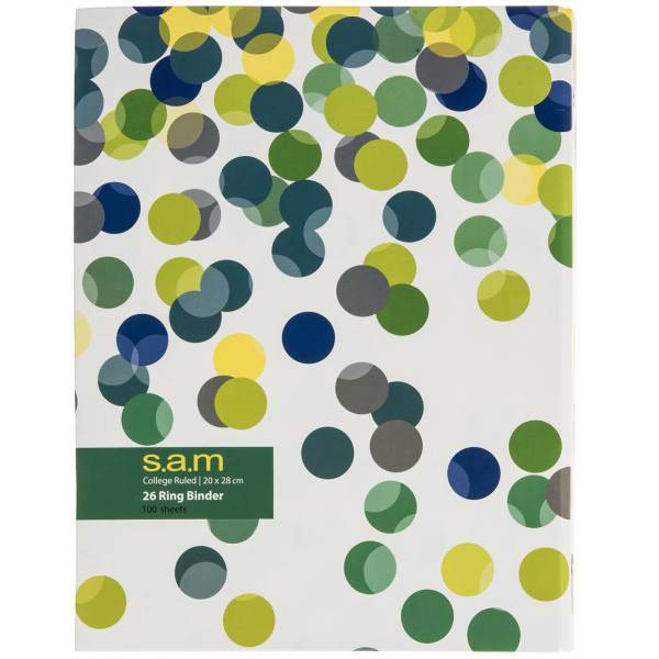 دفتر کلاسوری سم طرح خالدار، Sam Dotted Design Ring Binder Notebook