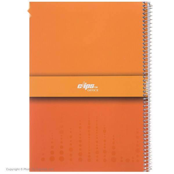 دفتر 40 برگ کلیپس طرح نقطه جلد شومیز، Clips 40 Sheets Dots Design Soft Cover Notebook