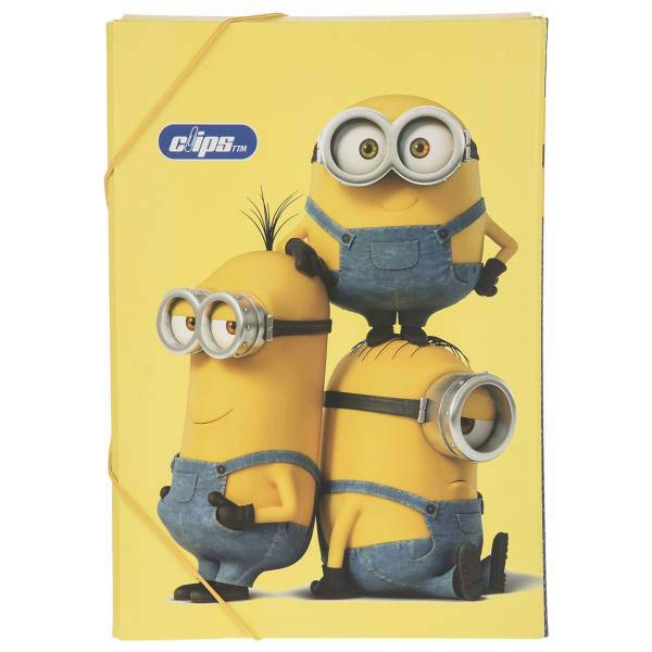 کلاسور کش دار کلیپس طرح مینیون سایز A4، Clips Minion Folder Size A4