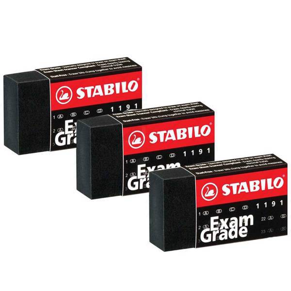 پاک کن استابیلو مدل اگزم گرید - بسته 3 عددی، Stabilo Eraser Exam Grade - Pack of 3