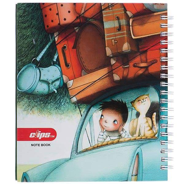 دفتر یادداشت 100 برگ کلیپس مدل مسافر 1، Clips 100 Sheets Traveler1 Design Hard Cover