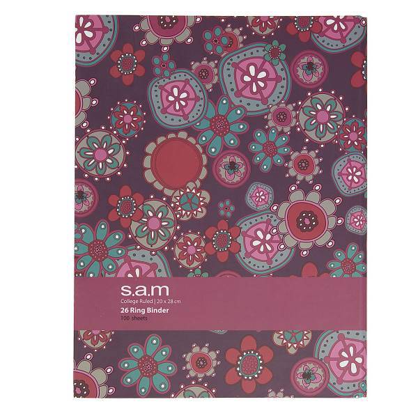 دفتر کلاسوری سم طرح گل 1، Sam Flower Design 1 Ring Binder Notebook