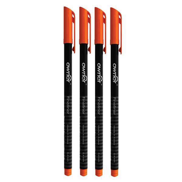 روان نویس اونر مدل Black Body 0.4 Orange - بسته 4 عددی، Owner Black Body 0.4 Orange 4 Color Rollerball Pen - Pack of 4