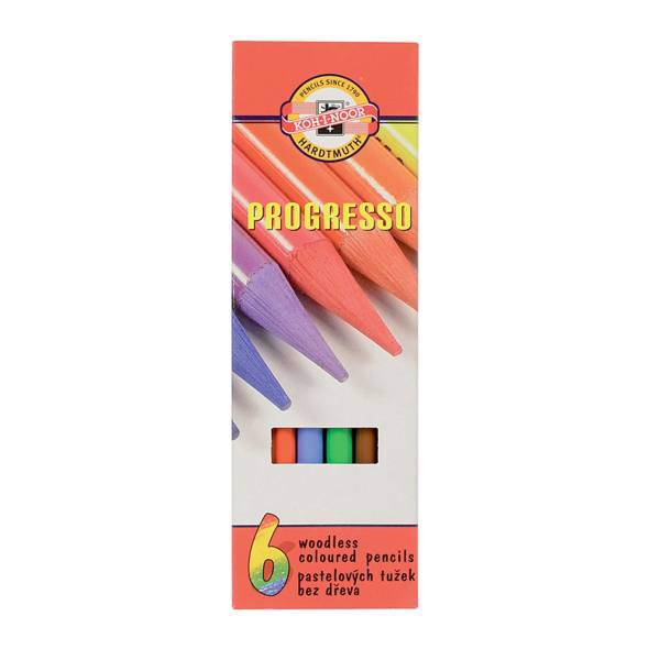 شمش گرافیت 6 رنگ کوه نور مدل 8755، Koh i Noor 8755 Woodless Coloured Pencils 6 Color