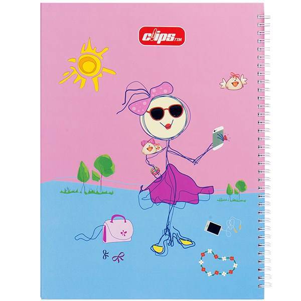 دفتر نقاشی کلیپس طرح دختر و عکس سلفی 80 برگ، Clips Girl and Selfie Picture Design 80 Sheets Painting Notebook