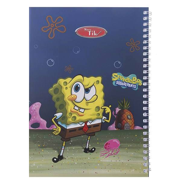 دفتر 50 برگ کلیپس طرح باب اسفنجی 1 جلد شومیز، Clips 50 Sheets Spongebob 1 Design Soft Cover Notebook