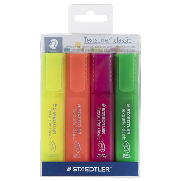 ماژیک علامت گذار 4 رنگ استدلر مدل Textsurfer Classic، Staedtler Textsurfer Classic 4 Color Highlighter