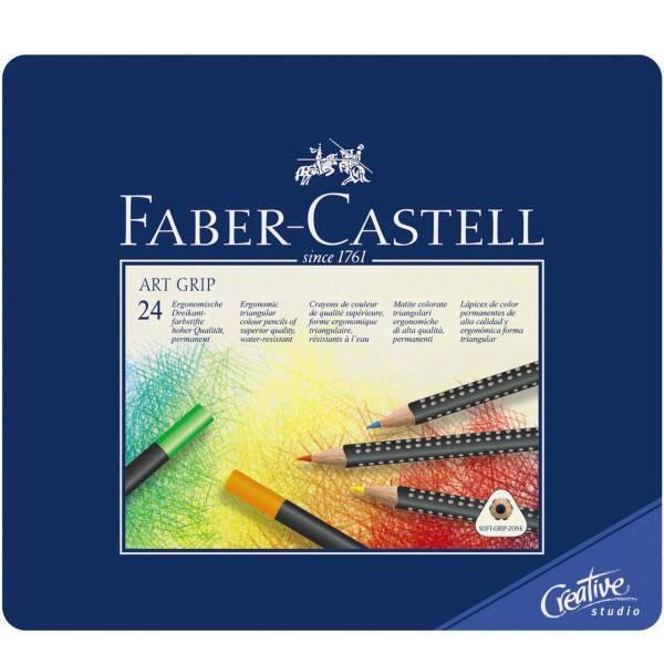 مداد رنگی 24 رنگ فابر کاستل سری Creative Studio مدل Art Grip، Faber Castell Art Grip Creative Studio Series 24 Color Pencil