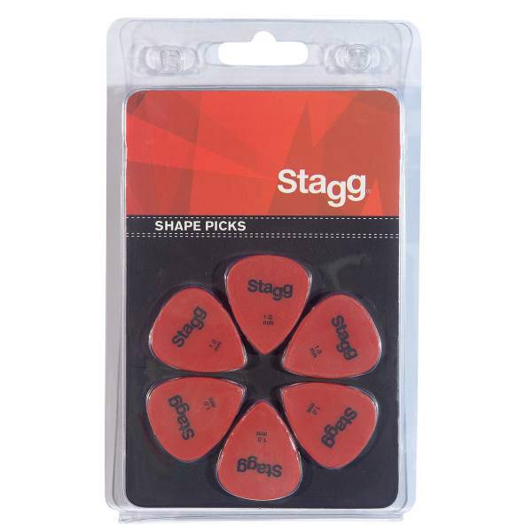 پیک گیتار استگ مدل SPSTD X6-1.00، بسته شش عددی، STAGG SPSTD X6-1.00 Pack of 6 standard plastic picks 1mm