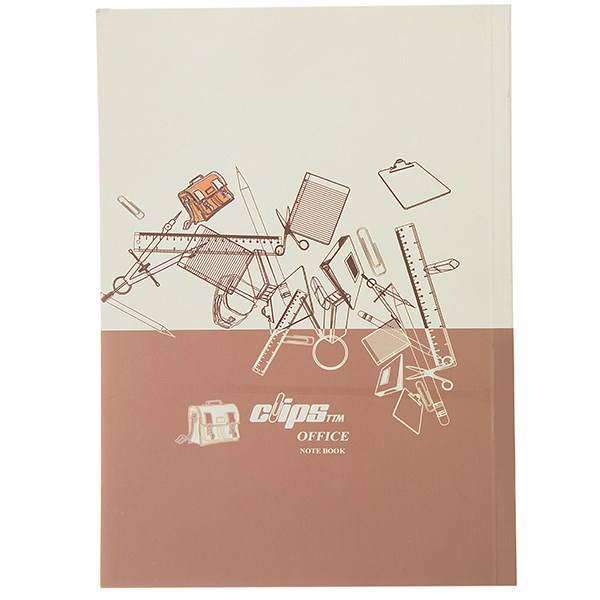 دفتر 40 برگ کلیپس طرح لوازم التحریر جلد شومیز، Clips 40 Sheets Soft Cover Stationery Design Notebook