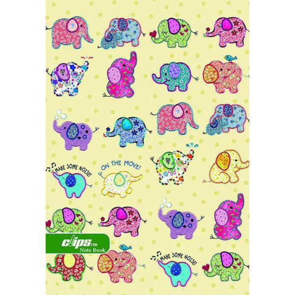 دفتر مشق کلیپس طرح فیل، Clips Elephant Design Homework Notebook