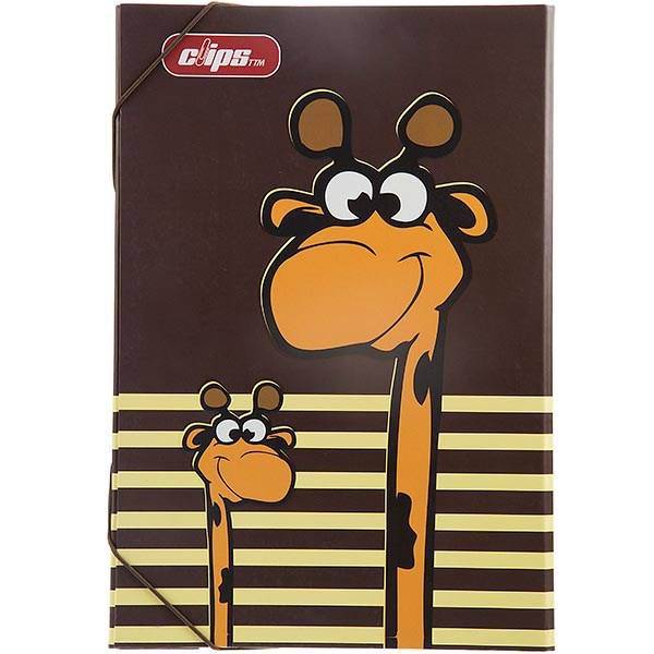 پوشه کش دار کلیپس طرح زرافه، Clips Rubber Giraffe Design Folder