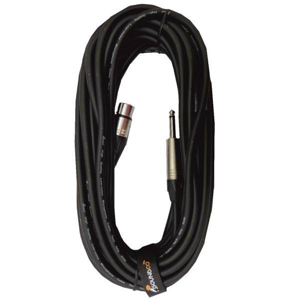 کابل میکروفن 10 متری ساندکو مدل T90 (کنون-بنون)، Soundco mic connection cable 10 meter XLR female TRS male