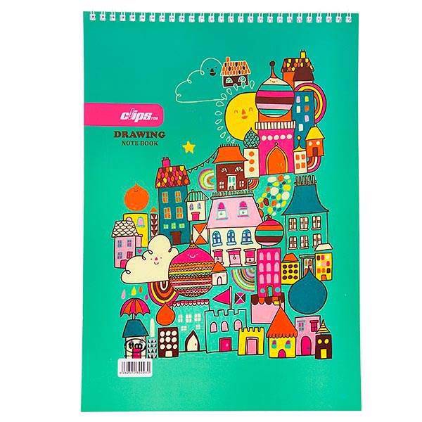 دفتر نقاشی 30 برگ کلیپس طرح خانه جلد شومیز، Clips 30 Sheets Baby Home Design Soft Cover Painting Notebook