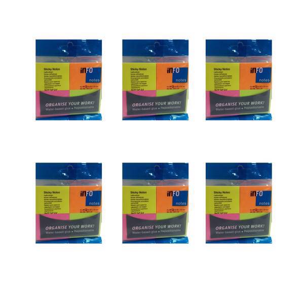 کاغذ یادداشت چسب دار اینفو مدل 39-1651 بسته 6 عددی، INFO STICKY NOTES