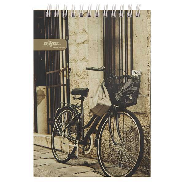 دفترچه یادداشت کلیپس طرح دوچرخه 100 برگ، Clips Bicycle Design 100 Sheets Notebook