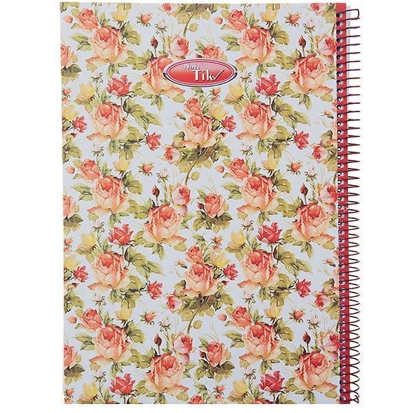 دفتر مشق کلیپس طرح گل رز 100 برگ، Clips Rose Flower Design 100 Sheets Homework Notebook