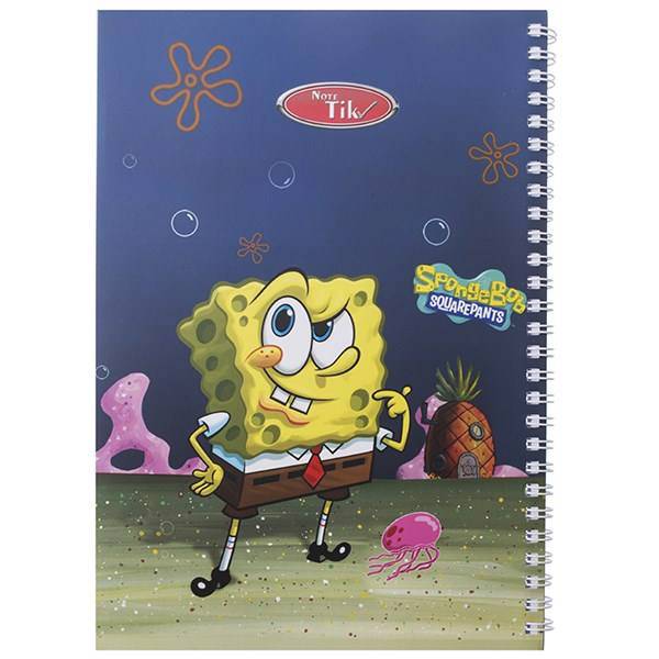 دفتر 80 برگ کلیپس طرح باب اسفنجی 1 جلد شومیز، Clips 80 Sheets Spongebob 1 Design Soft Cover Notebook