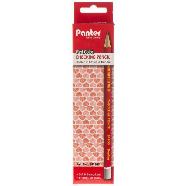 مداد قرمز پنتر مدل Checking Pencil - بسته 12 عددی، Panter Checking Pencil Red Pencil - Pack of 12