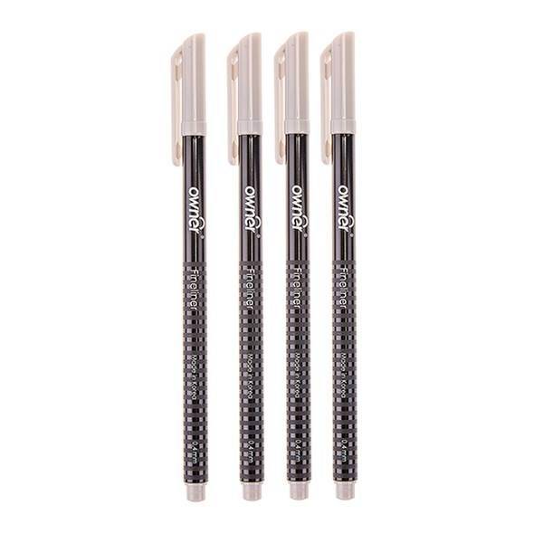 روان نویس اونر مدل Black Body 0.4 Gray - بسته 4 عددی، Owner Black Body 0.4 Gray Rollerball Pen - Pack of 4