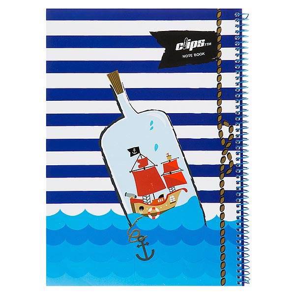 دفتر 80 برگ کلیپس طرح بطری جلد شومیز، Clips 80 Sheets Bottle Design Soft Cover Notebook
