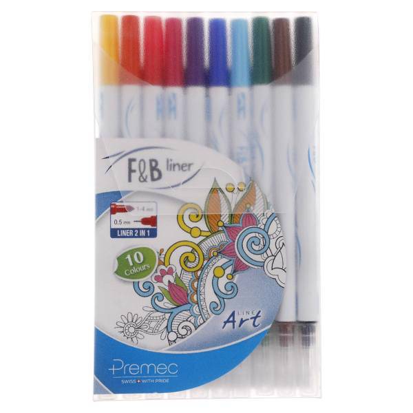 ماژیک دو سر پریمک مدل F&B بسته 10 عددی، Premec FB Marker Pack of 10