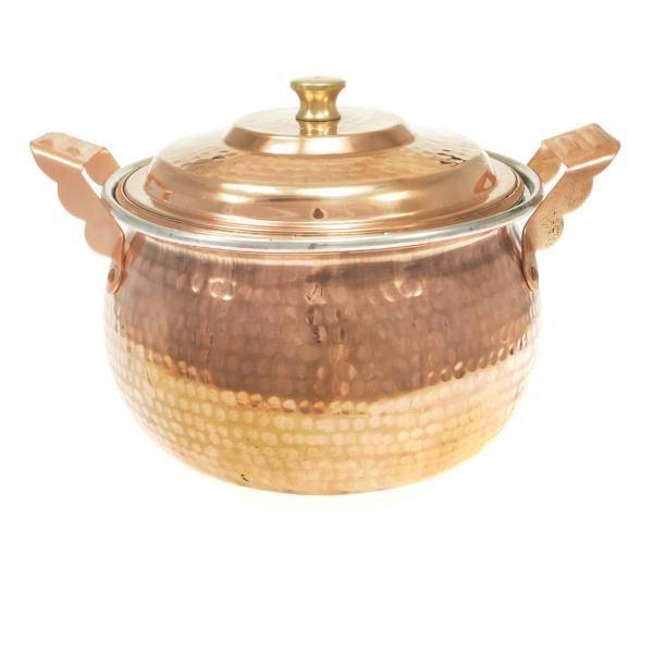 قابلمه مسی زنجان طرح شکمی کد 3902 قطر 19 سانتی متر