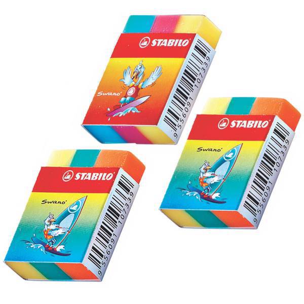 پاک کن استابیلو مدل Swano بسته 3 عددی، Stabilo Swano Eraser Pack of 3