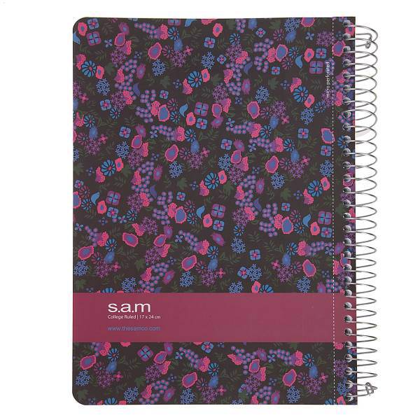 دفتر مشق سم طرح گل‌ های ریز، Sam Tiny Flowers Design Homework Notebook