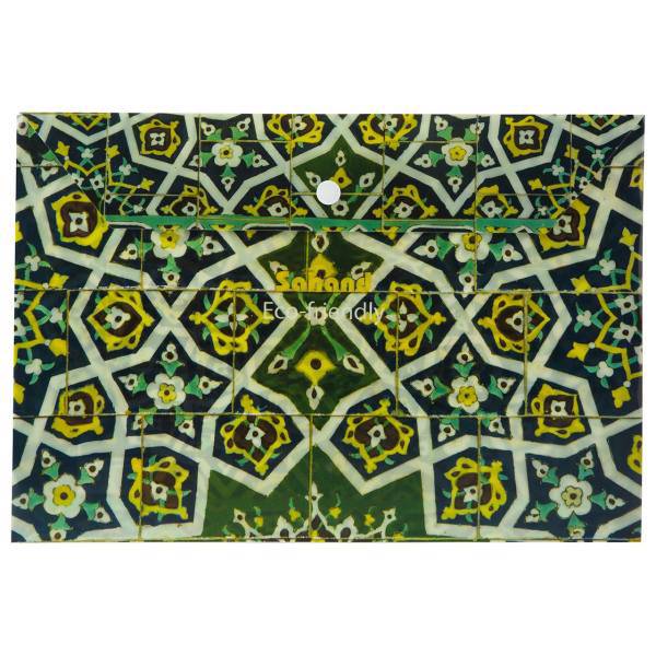 پوشه دکمه دار سهند طرح کاشی سایز A4، Sahand tile Button Folder Size A4