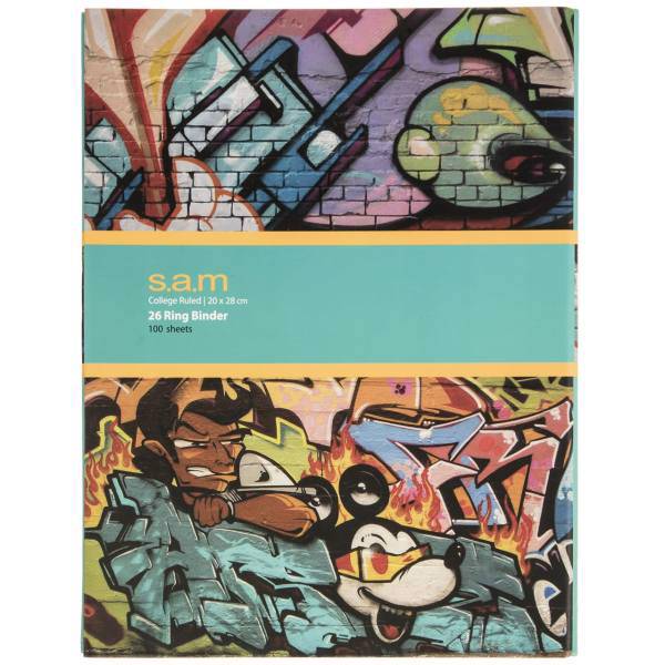 دفتر کلاسوری سم طرح گرافیتی، Sam Graffiti Design Ring Binder Notebook