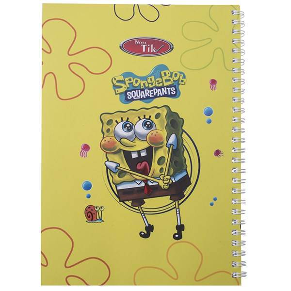 دفتر 80 برگ کلیپس طرح باب اسفنجی 2 جلد شومیز، Clips 80 Sheets Spongebob 2 Design Soft Cover Notebook
