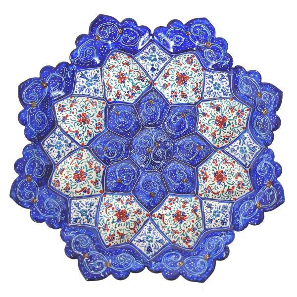 بشقاب مسی میناکاری شده سی دا طرح خطائی کد 01042 قطر 16سانتی متر