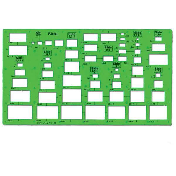 شابلون مستطیل فابل کد FB417، Fabl Rectangle Stencil Code FB417