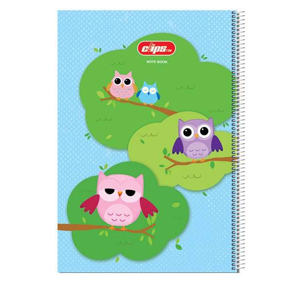 دفتر نقاشی 50 برگ کلیپس طرح جغد 2 جلد شومیز، Clips 50 Sheets Painting Owls 2 Design Ring Cover Notebook