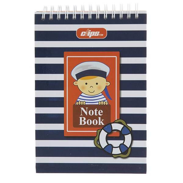 دفتر یادداشت 100 برگ کلیپس مدل ملوان، Clips 100 Sheets Sailor Design Hard Cover