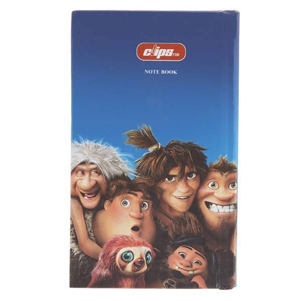 دفترچه یادداشت 100 برگ کلیپس طرح کرودز جلد سخت، Clips 100 Sheets Croods Design Hard Cover Notebook