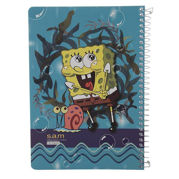 دفتر مشق سم طرح باب اسفنجی، Sam Bob Sponja Design Homework Notebook