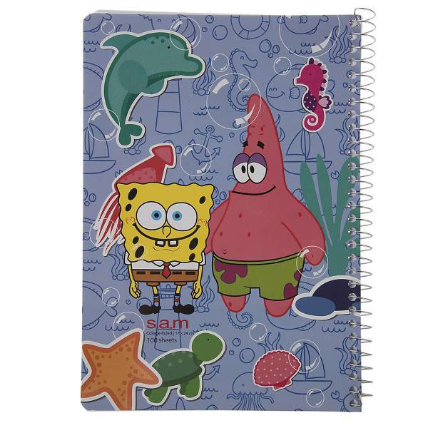 دفتر مشق سم طرح باب اسفنجی، Sam Sponge Bob Design Homework Notebook