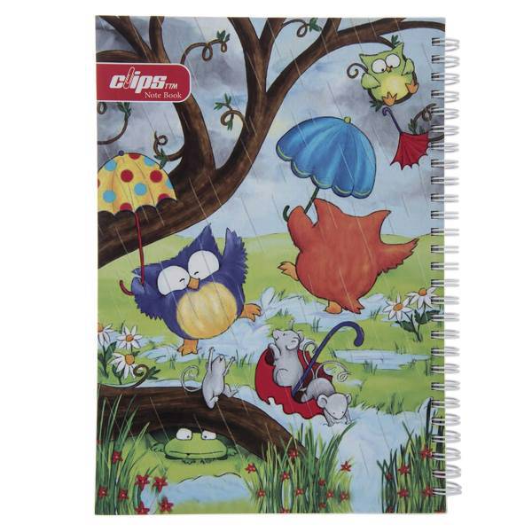 دفتر مشق کلیپس طرح جغد، Clips Owl Design Homework Notebook