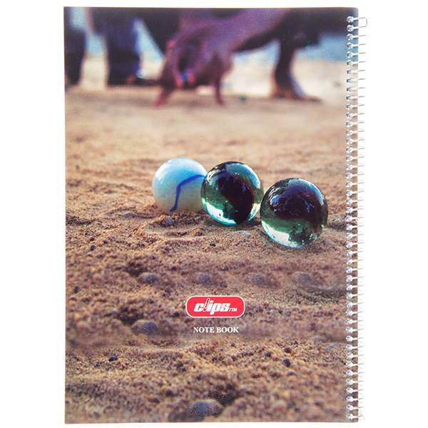 دفتر 80 برگ کلیپس طرح تیله جلد شومیز، Clips 80 Sheets Marble Design Cover Notebook