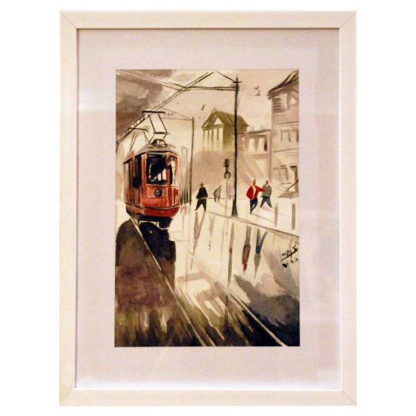 تابلو نقاشی گالری آلاپریما طرح روزی روزگاری در نیویورک مدل ONYC23، Alla prima ONYC23 PVC Watercolor Tableau
