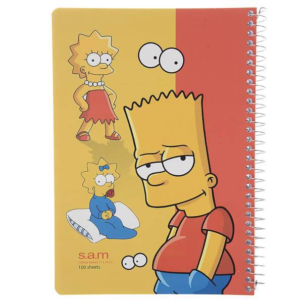 دفتر مشق سم طرح سیمپسون ها، Sam Simpsons Design Homework Notebook