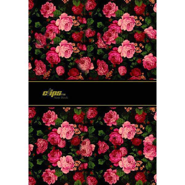 دفتر مشق کلیپس طرح گل رز زمینه مشکی، Clips Black Background Rose Flower Design Homework Notebook