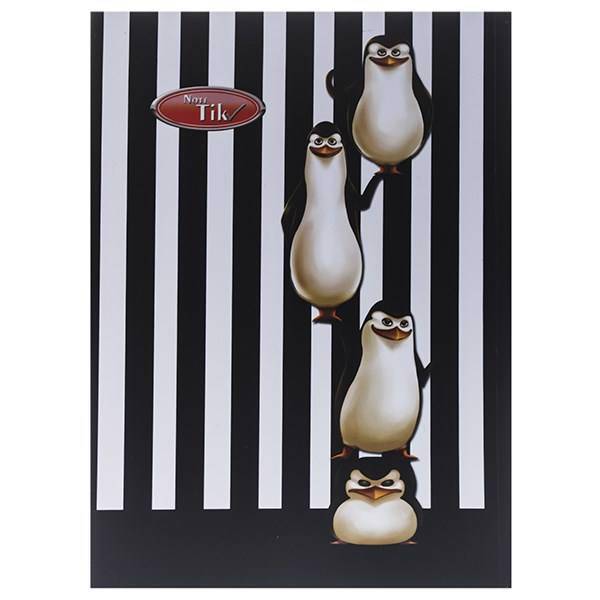دفتر نقاشی 50 برگ کلیپس طرح پنگوئن جلد شومیز، Clips 50 Sheets Painting Penguin Design Soft Cover Notebook