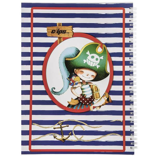 دفتر نقاشی کلیپس طرح دزد دریایی، Clips Pirate Design Painting Notebook
