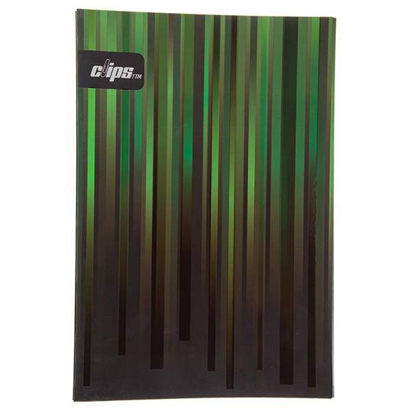 دفتر 100 برگ کلیپس مدل کلاسوری طرح راه راه جلد سخت، Clips 100 Sheets Hard Cover Stripes Design Ring Binder Notebook