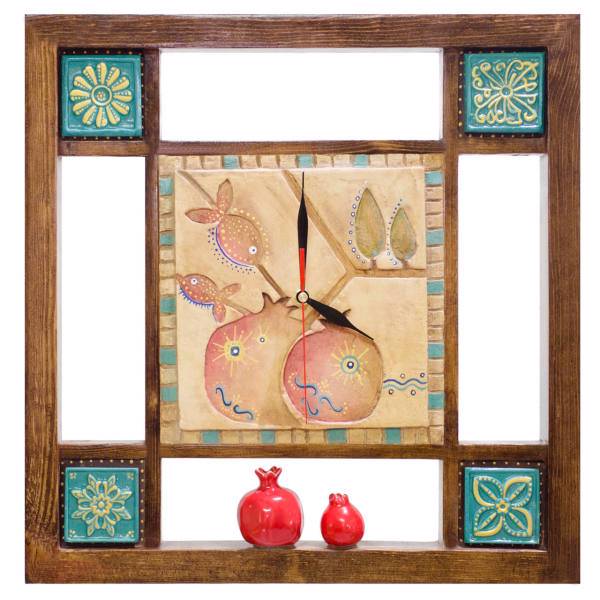 ساعت دیواری طرح برجسته دکوکام طرح پاییز، wooden wall clock autumn style