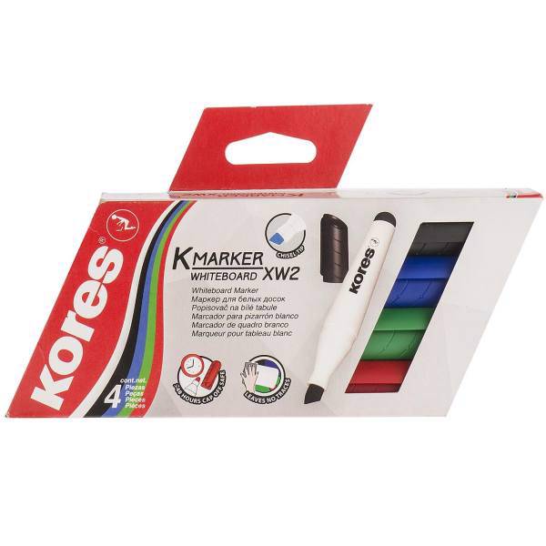 ماژیک وایت برد 4 رنگ کورس مدل K Marker، Kores XW2 K 4 Color Whiteboard Marker