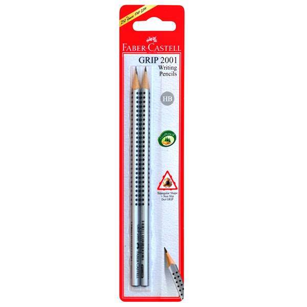 مداد مشکی فابر کاستل مدل Grip 2001 - بسته 2 عددی، Faber-Castell Grip 2001 Black Pencil - Pack Of 2